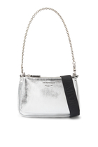 Double Mini Shoulder Bag With Crinkled Effect